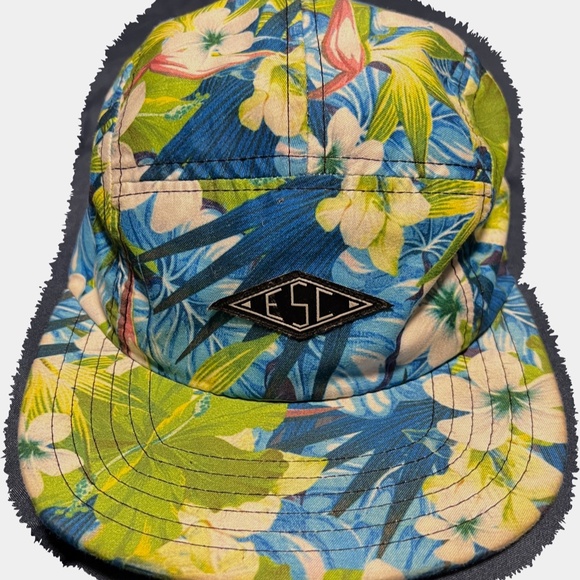 Empyre 5 Panel Floral Snapback Cap Blue 